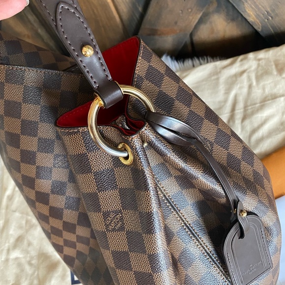 TRADED💕Louis Vuitton Graceful MM Damier hobo bag purse - Picture 9 of 15